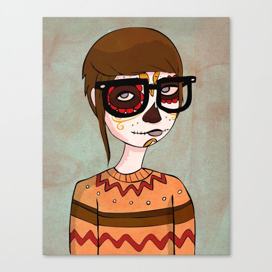 Day of the Dead Hipster Canvas Print