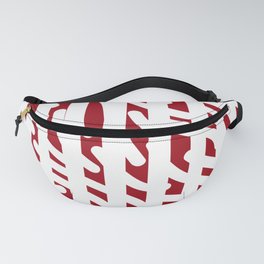 Abstract Diagonal Line on Christmas Dark Red and White Stripes Fanny Pack