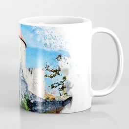 Watercolor painting of medieval castle in autumn Coffee Mug | Ruins, Paint, Fall, Circle, Defense, Stronghold, Mediaeval, Medieval, Tower, Splash 