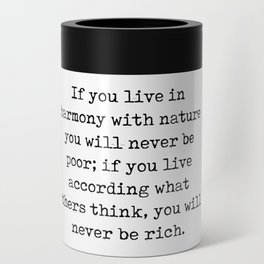 Harmony With Nature - Seneca Quote - Literature - Typewriter Print Can Cooler