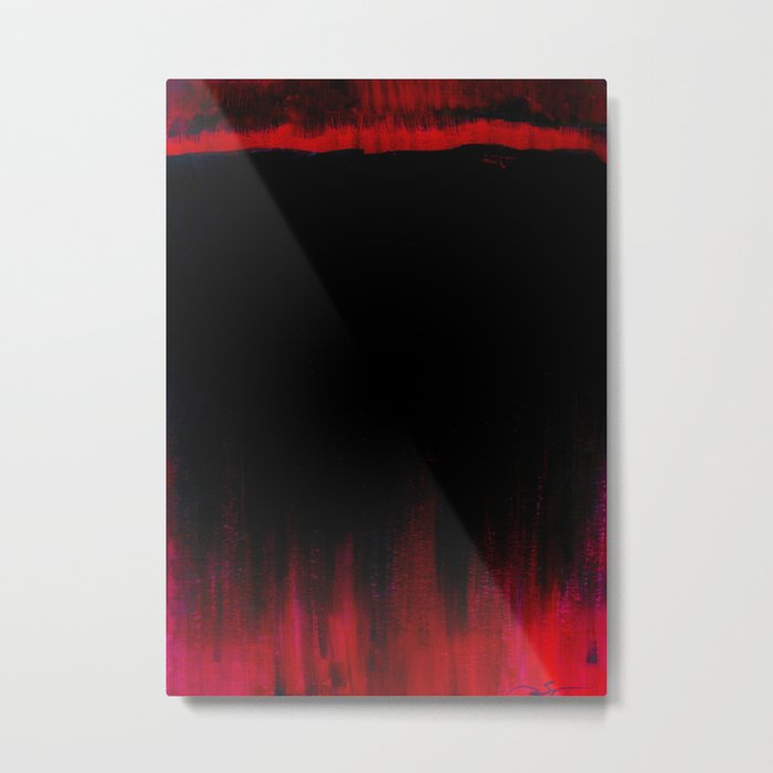 Red and Black Abstract Metal Print