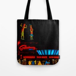 Vintage Superdawg Dive In Neon Sign Chicago Illinois Tote Bag