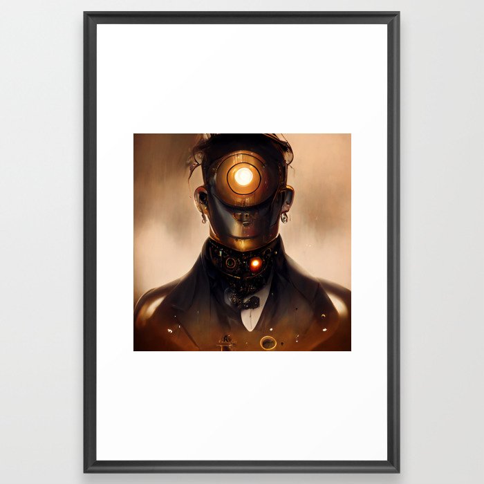 Steampunk Robot #5 Framed Art Print