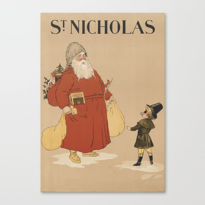 Vintage Saint Nicholas Illustration (1895) Canvas Print