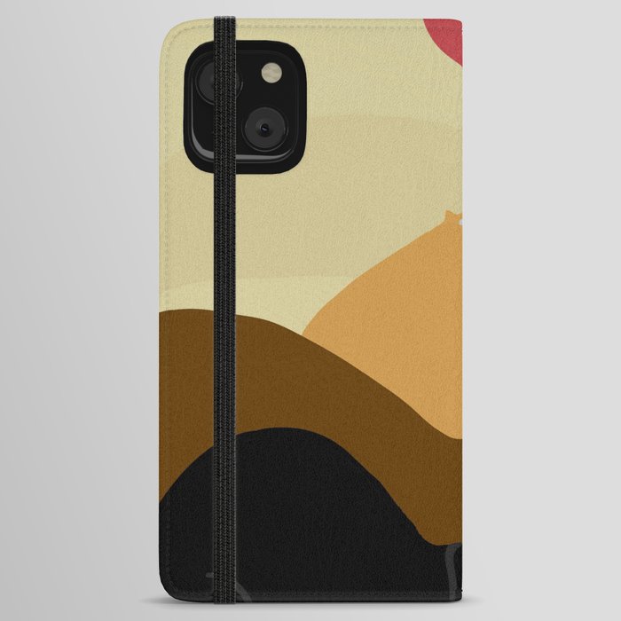 Green Sky Cat Mountains iPhone Wallet Case