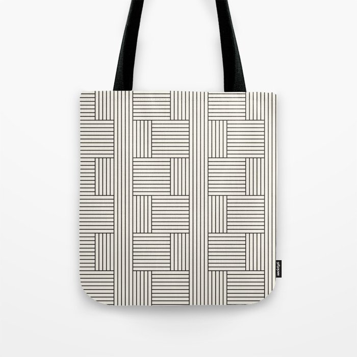 Cross Line Pattern Tote Bag