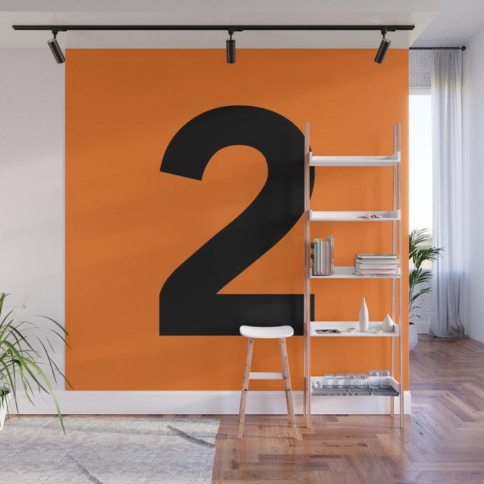 Number 2 (Black & Orange) Wall Mural