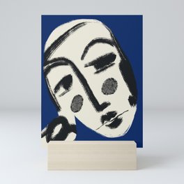 Portrait in blue 04 Mini Art Print
