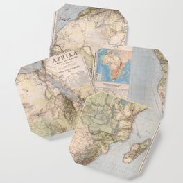 1885 Vintage Map of Africa Coaster