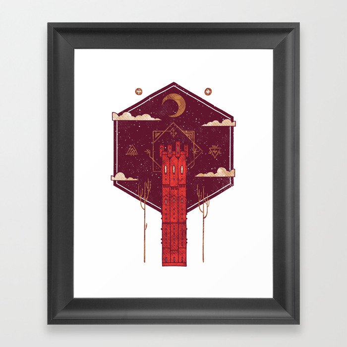 The Crimson Tower Framed Art Print