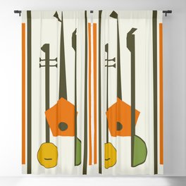 Mid-Century Modern Art Musical Strings Blackout Curtain