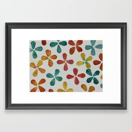 Multicolored Watercolor Flowers Framed Art Print