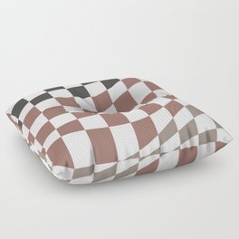 earth brown warp checked Floor Pillow