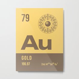 Periodic Element A - 79 Gold Au Metal Print | Elements, Bohrmodel, Electron, Periodic, Bohr, Science, Graphicdesign, Chemistry, Proton, Gold 