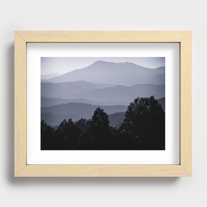 Misty morning at the Smoky's Recessed Framed Print