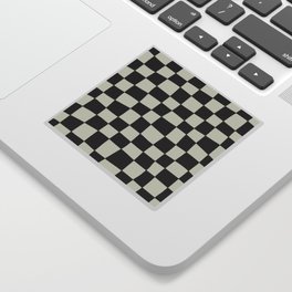 Hand Drawn Checkerboard Pattern (black/cream) Sticker