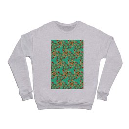 Vintage Birds and Flowers Kaleidoscopic Pattern  Crewneck Sweatshirt