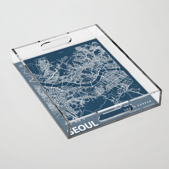 Seoul city cartography Acrylic Tray