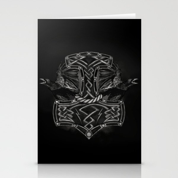 Mjolnir - The hammer of Thor and Ravens Stationery Cards