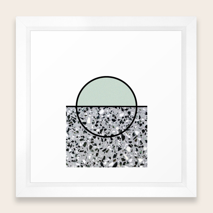 Minimal Modern Terrazzo Pattern Design Mint Green Framed Art Print By 5mmpaper Society6