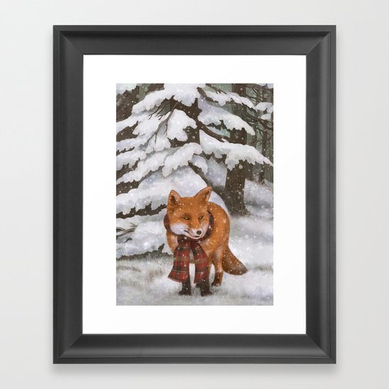 Winter Fox Framed Art Print