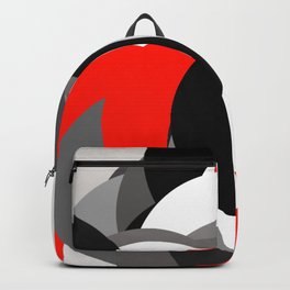 black white grey red geometric digital art Backpack | Geometric, Cycles, White, Preto, Black, Branco, Grey, Red, Vermelho, Negro 