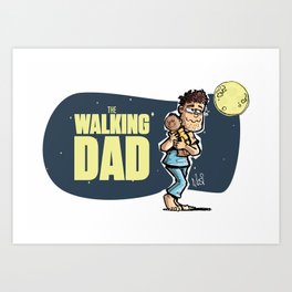 Walking Dad Art Print