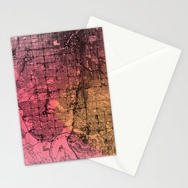 USA, Lakewood - City Map Collage Stationery Card