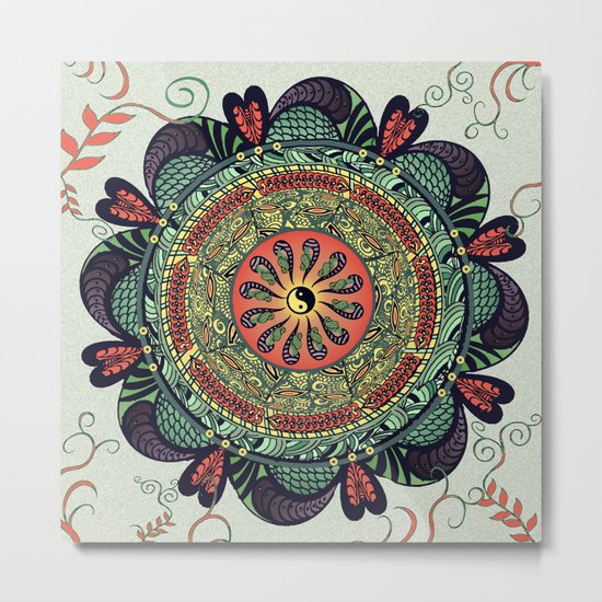 812 Multicolor Mandala Metal Print