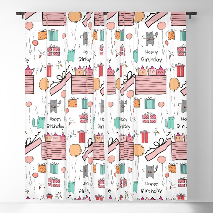 Birthday Party Pattern Blackout Curtain
