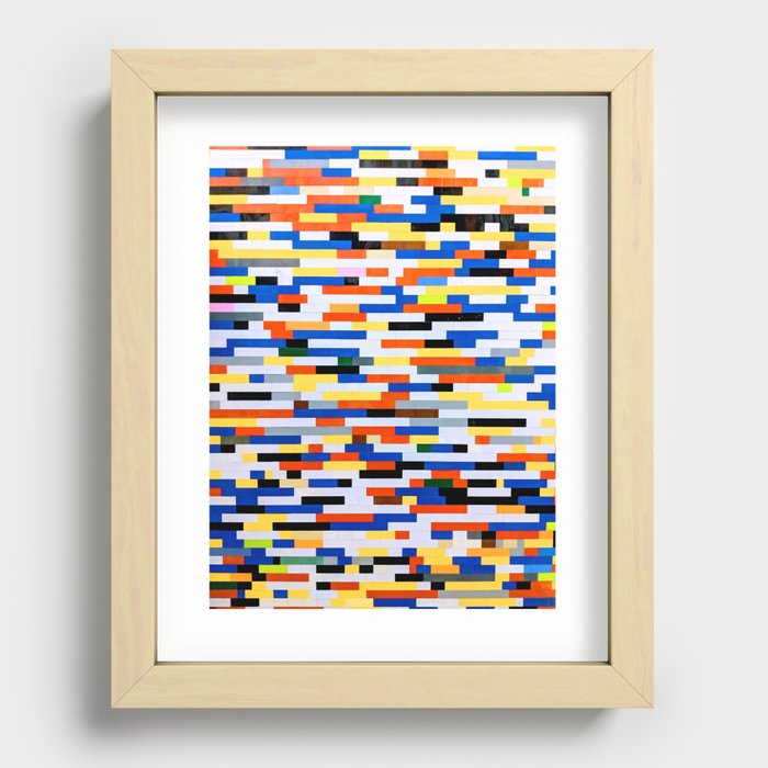 Building Blocks Pattern Multicolor  Recessed Framed Print