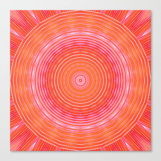 Mandala orange pink Canvas Print