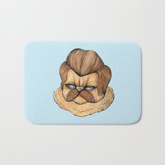 Ron Swanson Cat Bath Mat