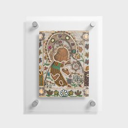 Vintage Beaded Byzantine Icon: Our Lady of Włodzimierz Floating Acrylic Print