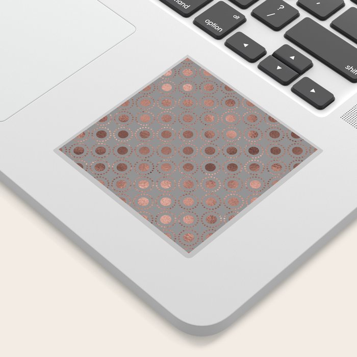 Rosegold Simple Pink Metal Foil Polkadots On Grey Background 1 Sticker By Simplicity Of Live
