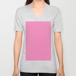Palm Beach Preppy Hibiscus Pink V Neck T Shirt