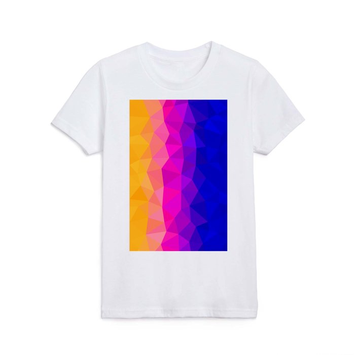 Orange, Magenta and Blue Sunset Morning Abstract Geometric Pattern  Kids T Shirt