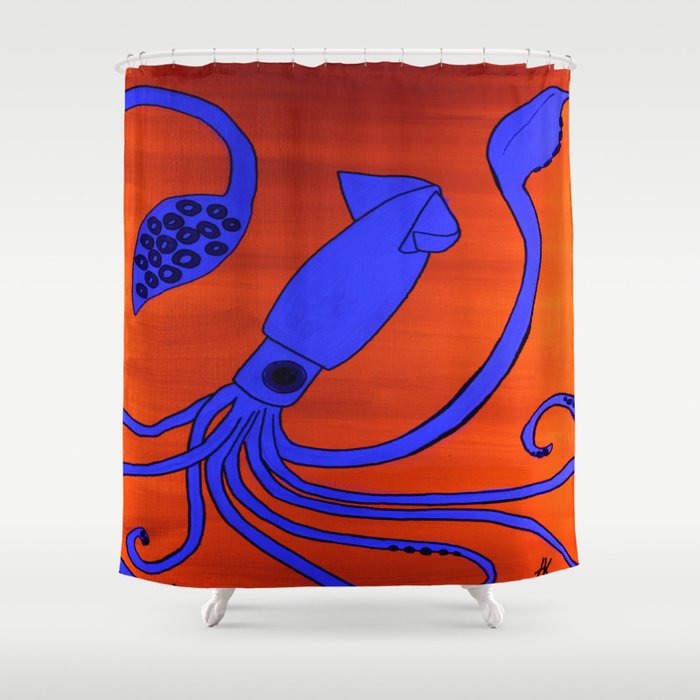 Leopold the Squid Shower Curtain