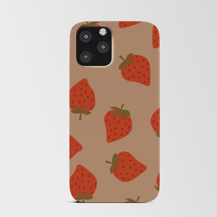 Hand drawn Summer Strawberries iPhone Card Case