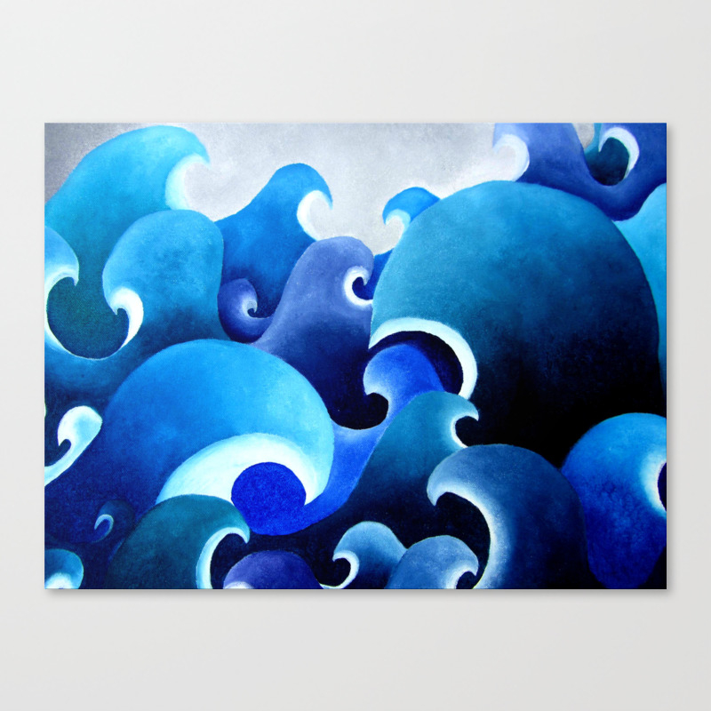 Ocean Inspired Print Of An Original Painting Waves Japanese Style