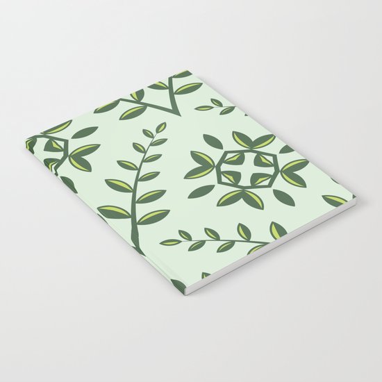 Green Olive Branch Pattern Notebook