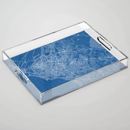 Asuncion City map of Paraguay - Blueprint Acrylic Tray