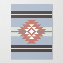Aztec design in pink and blue colors Canvas Print