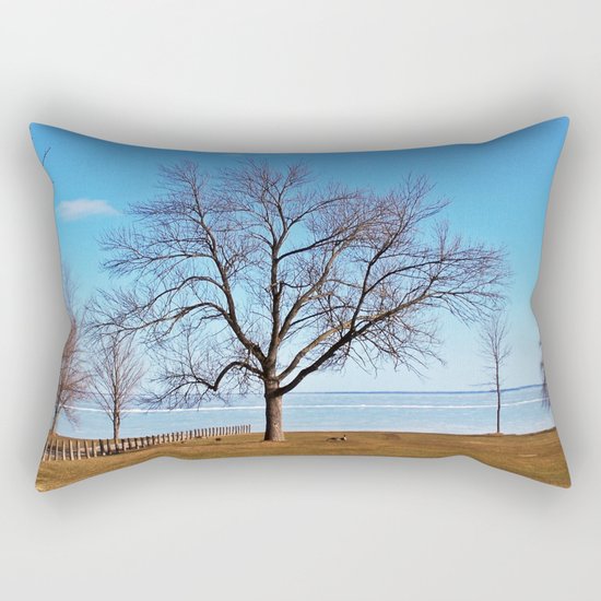 The Tree by the Frozen Lake Rectangular Pillow