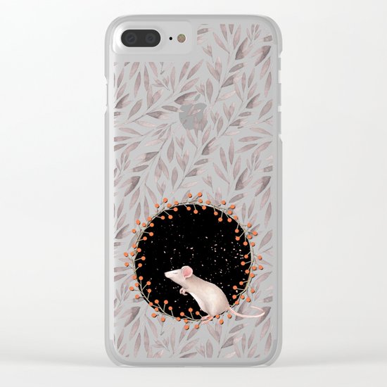 Beautiful nosey Mouse with flower backround- Animal- child - mice- flowers Clear iPhone Case