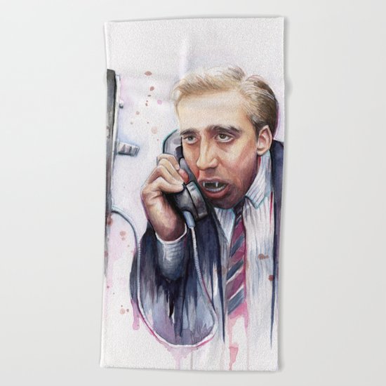 Nicolas Cage Vampire Meme Beach Towel