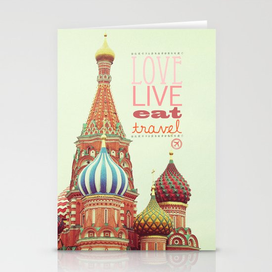 Love, Live, Eat, Travel Stationery Cards