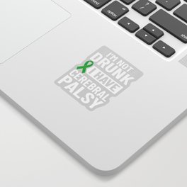 Cerebral Palsy Green Ribbon Brain Damage Awareness Sticker