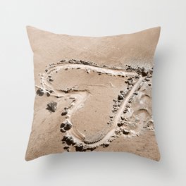 Heart in the sand Throw Pillow