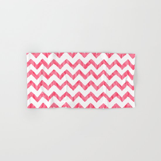 Chevron Red And White Hand & Bath Towel